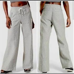ATHLETA ‘Cabo’ Linen Wide Leg Pant, Ospery Grey Heather, Size 4T
